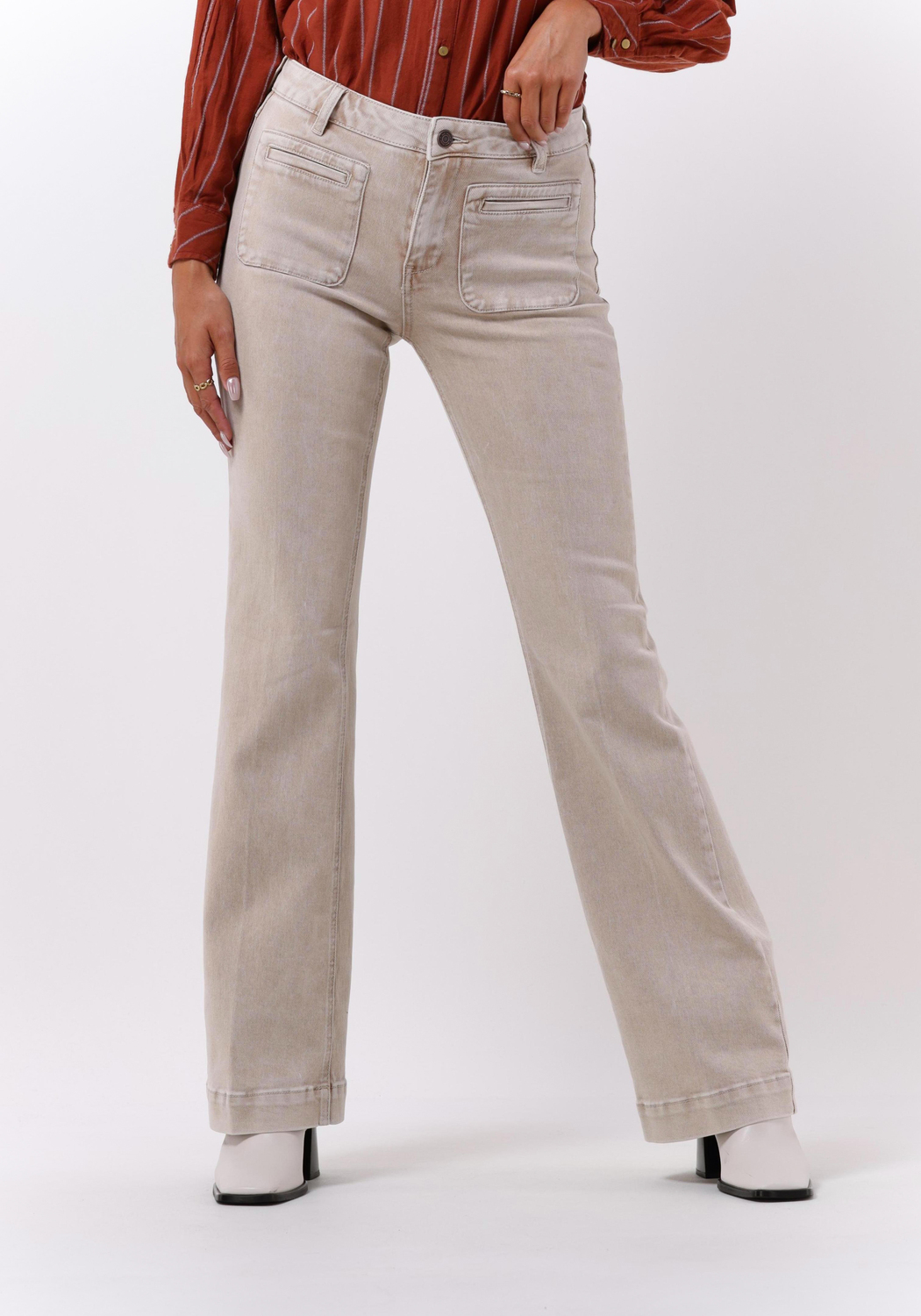 Beige MKT STUDIO Flared jeans DIANA VINTAGE TWILL Omoda