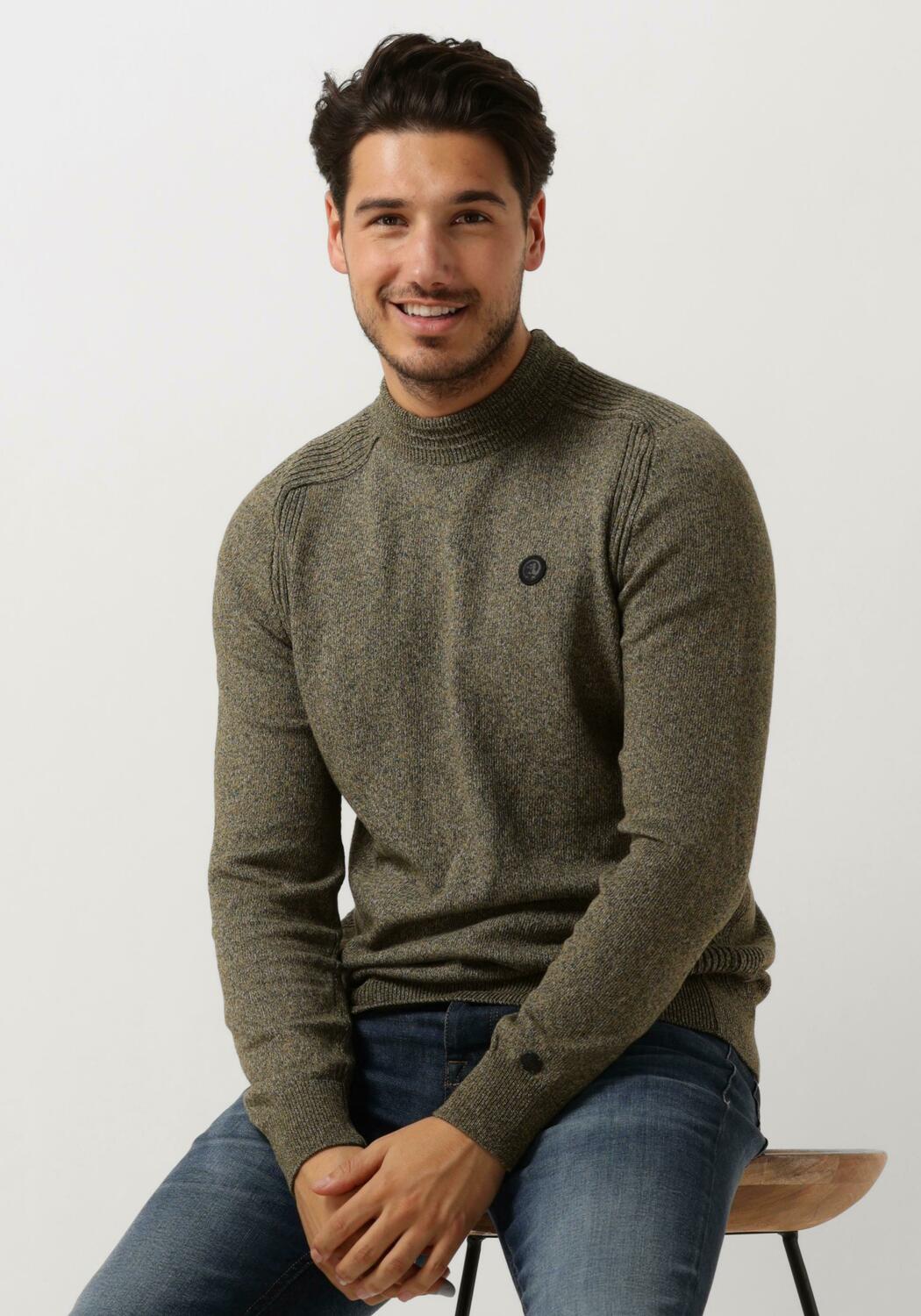 Zwarte PURE PATH Coltrui ESSENTIAL KNIT MOCKNECK SWEATER