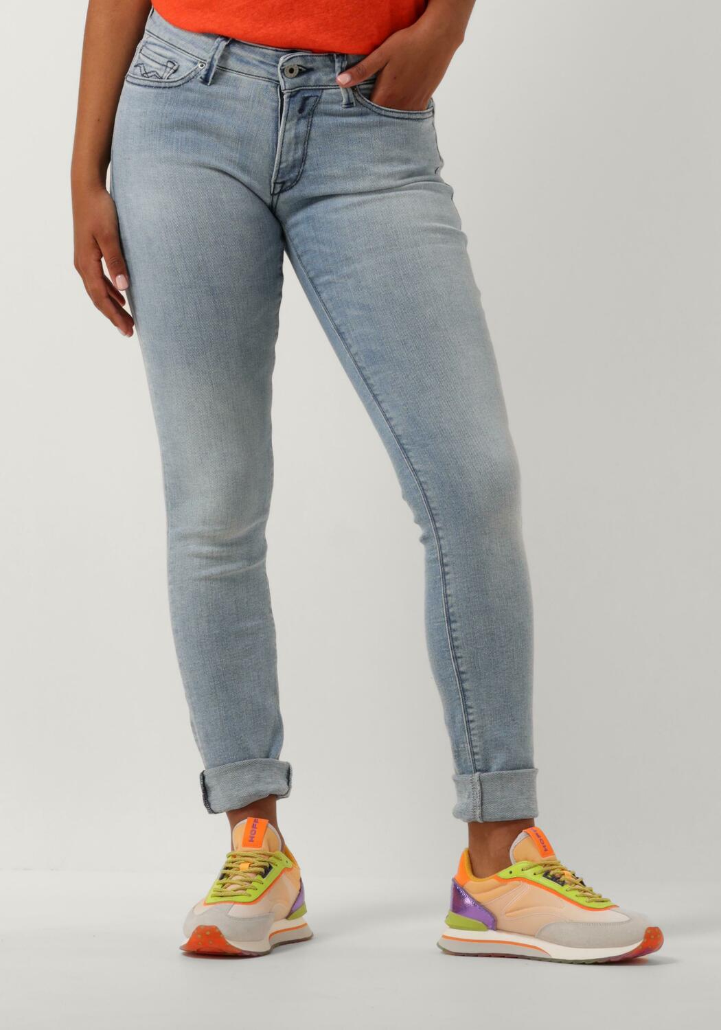 Replay New Luz Hyper Bio Jeans Donna, Skinny, Colore Used, 88% Cotone, 4% Elastan, Taglie Regolari