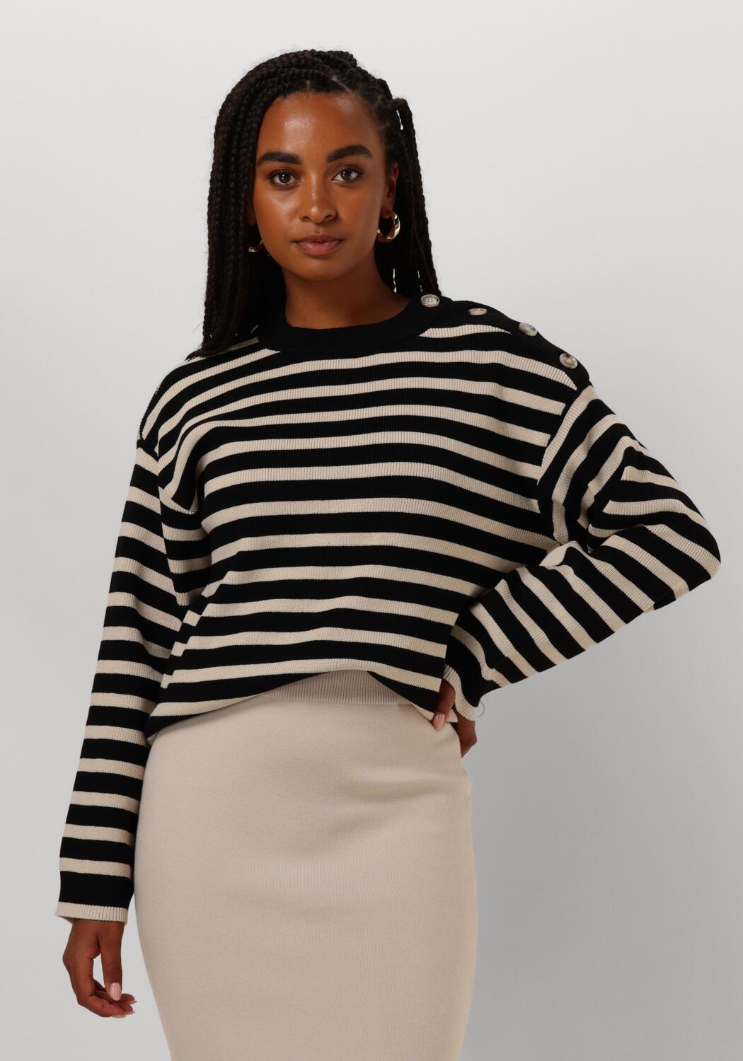 Objdiana Lo L S Knit Pullover Medium Grey Melange Pattern Ze