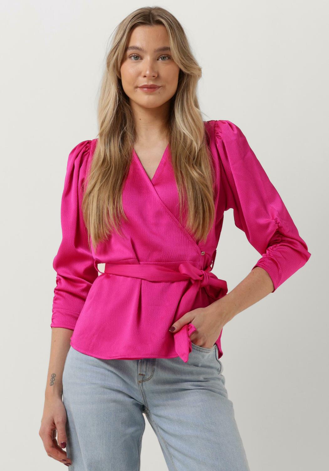 Fuchsia CO'COUTURE Blouse MIRA WRAP BLOUSE Omoda