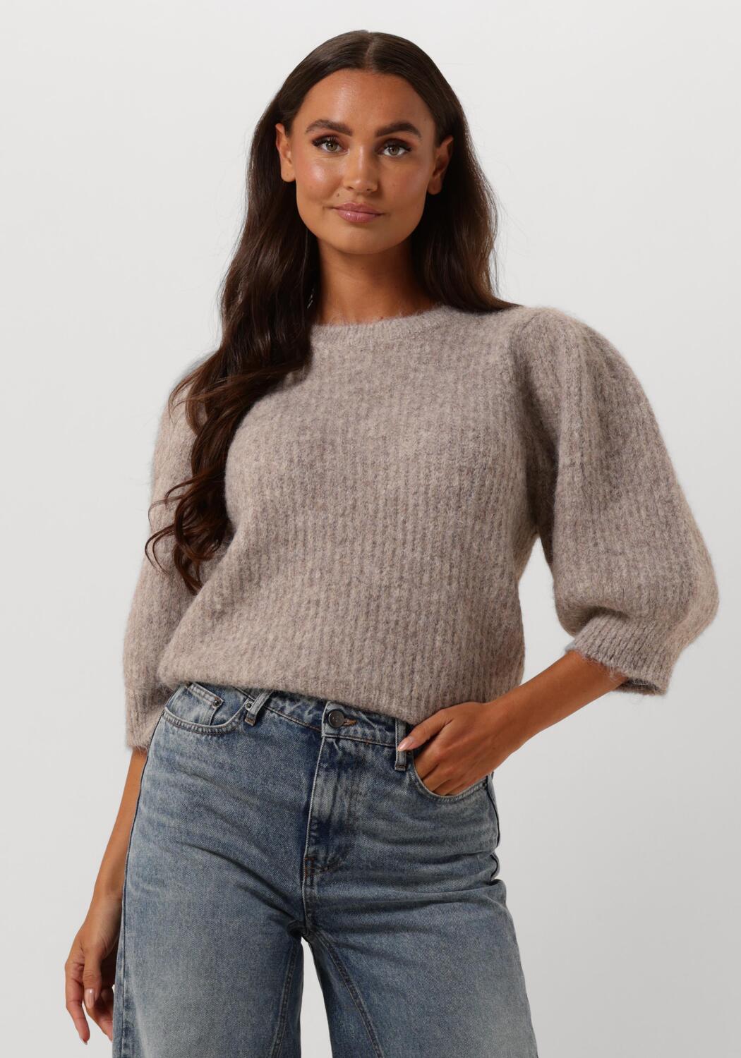 Coralie Bow Rib Knit 32135 Bone Strik Fra Cocouture
