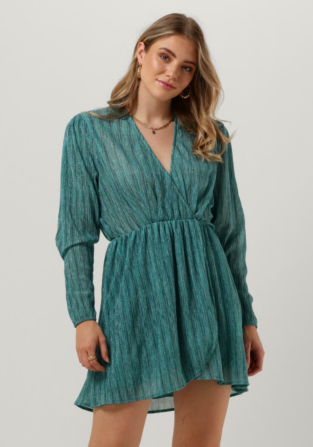 Petrol ALIX THE LABEL Mini jurk LADIES KNITTED LUREX DRESS Omoda