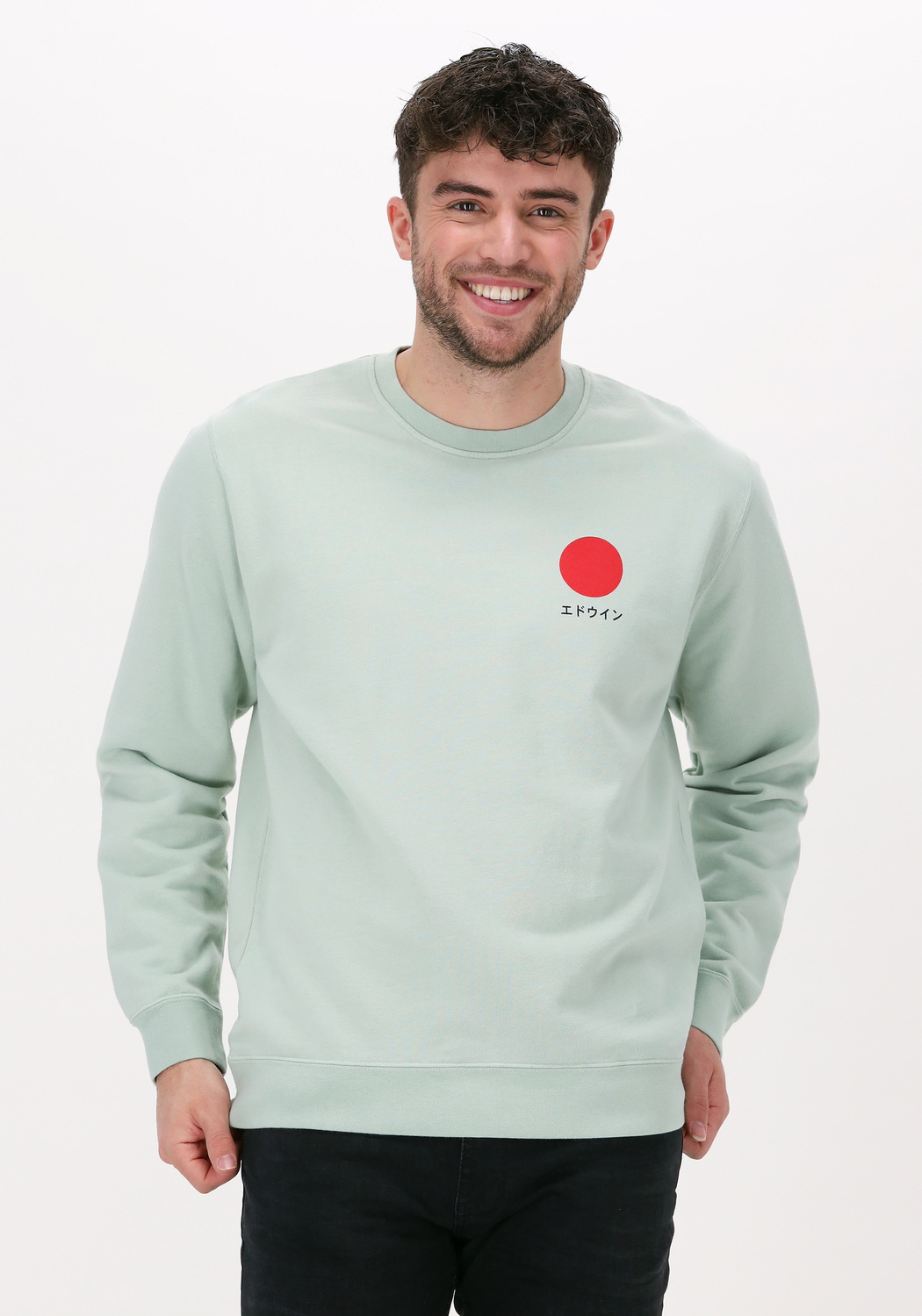 Groene EDWIN Sweater JAPANESE SUN SWEAT Omoda