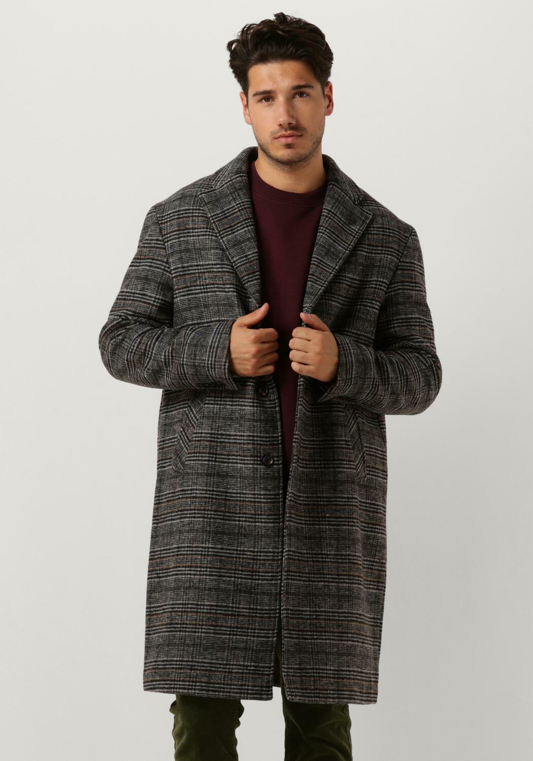Grijze SCOTCH SODA Mantel HAIRY BOUCLE OVERCOAT