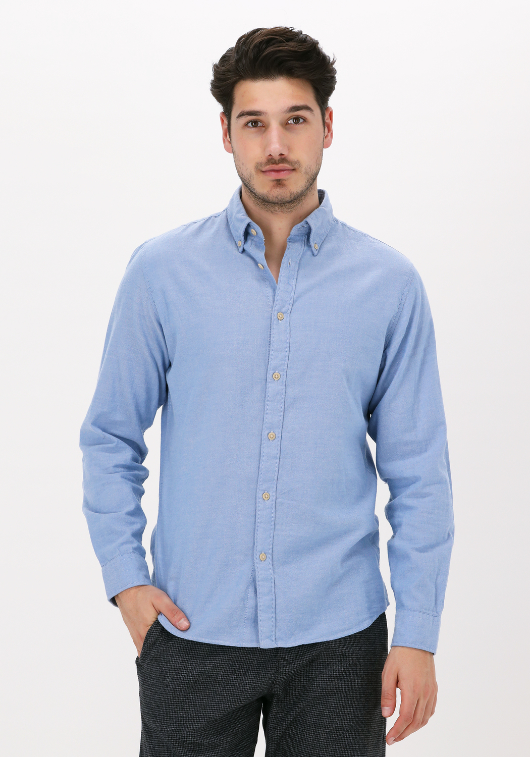 Beige SELECTED MEN Casual overhemd SLHREGRICK-CORD SHIRT LS W
