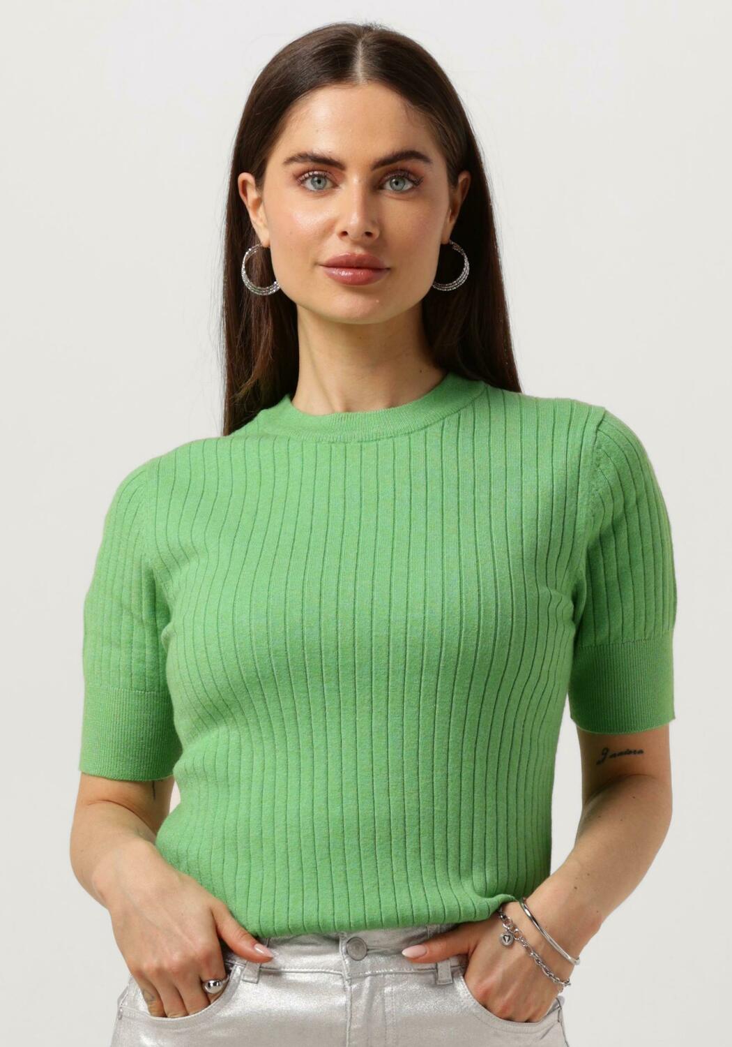 Objnoelle S S Knit T Shirt Vibrant Green