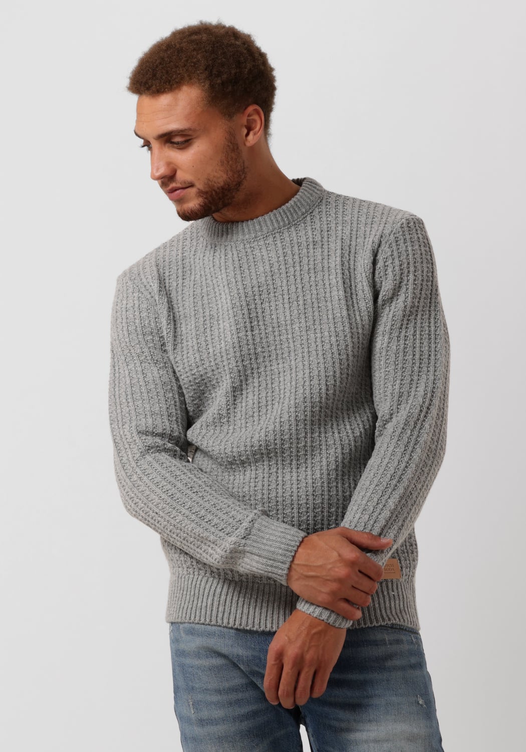 BOSS ORANGE Klacier Ribbed Wool Knitted Sweater Open Grey | Man - CareOfCar