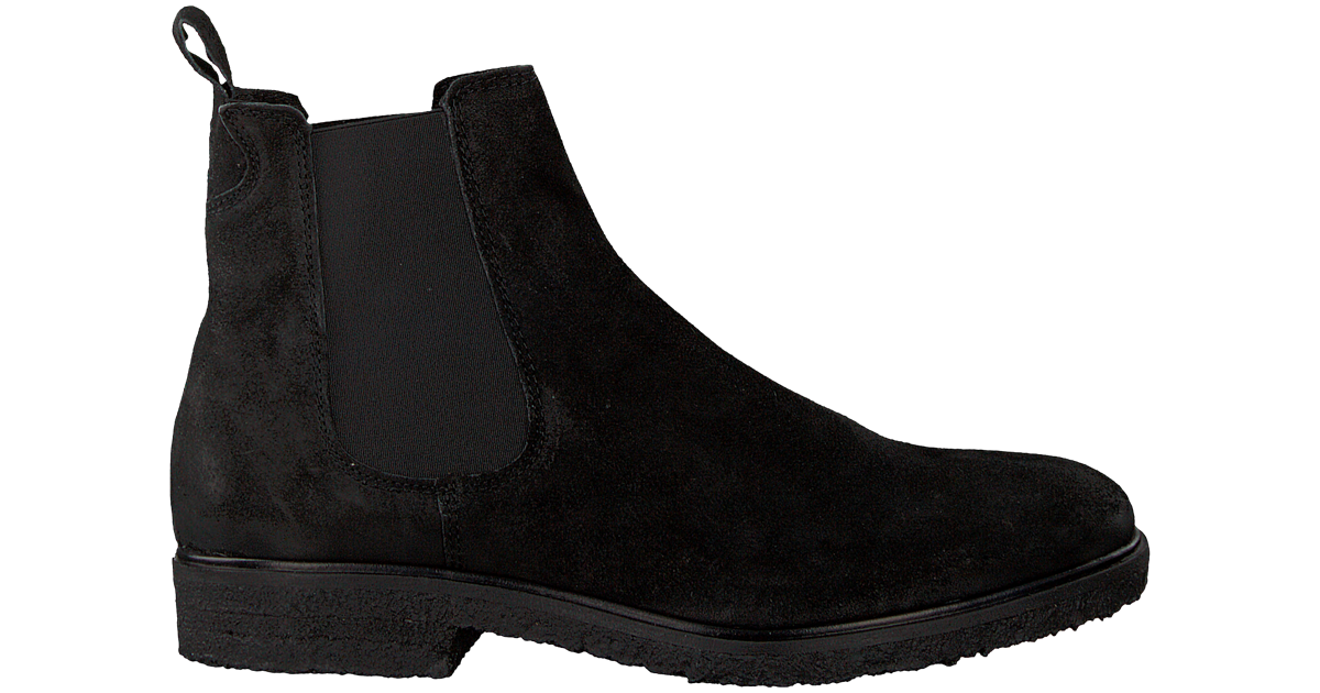 Zwarte GOOSECRAFT Chelsea boots CHET CREPE CHELSEA | Omoda Modieuze veterboots met een charmant design zwart